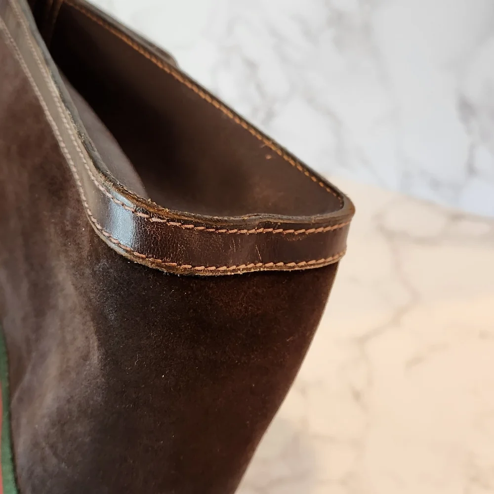 Vintage GUCCI Sherry Line Brown Suede Clutch - Picture 6 of 11